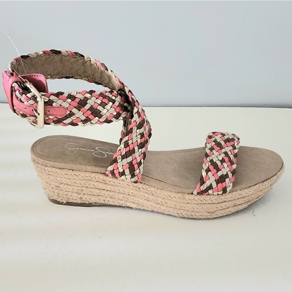 Jessica Simpson open toe sandal wedge espadrille women's size 9
